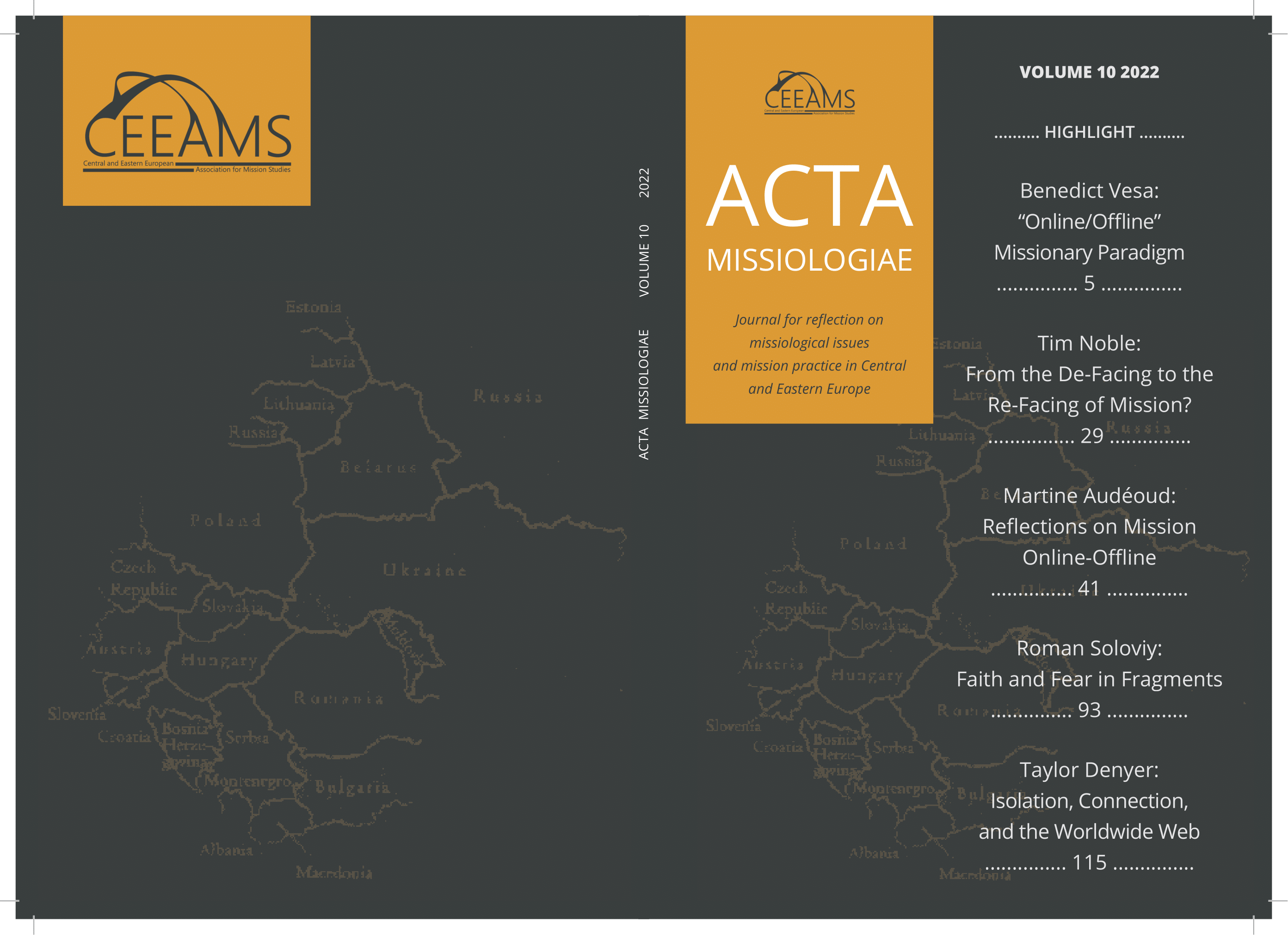 					View Vol. 10 (2022): Acta Missiologiae 2022
				